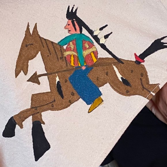 Womans Long Duster Jacket with Horses - Picture 5 of 6